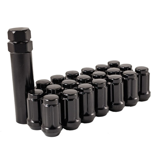 [253-LN013] 12 x 1.5 Black Lug Nuts & Lock Key 5x114.3 to 5x4.5 For Chevy Honda Acura 20pcs