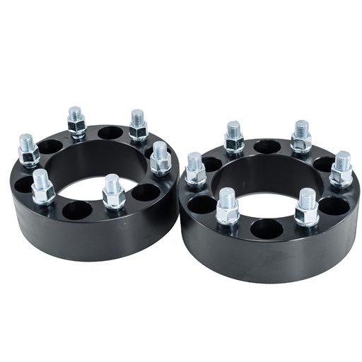 [227-WP302*2] 6x139.7 Wheel Spacers 6x5.5 2 inch 108mm Hub Bore M14x1.5 Studs For Chevy Silverado 1500 GMC Sierra Black 2pcs