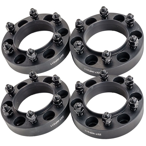 [227-WP311*4] 6x5.5 Hubcentric Wheel Spacers 1.25 inch 6x139.7 106mm Hub Bore M12x1.5 Studs For Toyota Tundra 4Runner Tacoma Black 4pcs