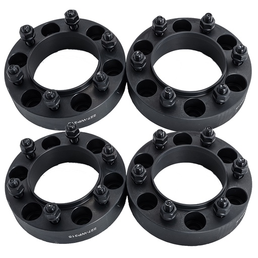 [227-WP315*4] 6x5.5 Wheel Spacers 6x139.7 1.5 inch Hubcentric 106mm Hub Bore M12x1.5 Studs For Toyota Tacoma 4Runner Tundra FJ Cruiser Black 4pcs