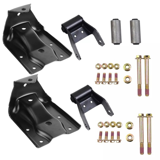 [SW08323] Rear Leaf Spring Hanger Shackle Bracket Kit For Chevy Silverado GMC Sierra 1500 2007-2013