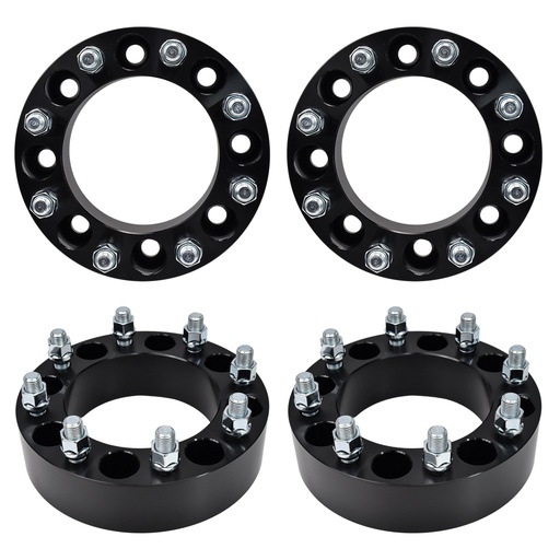 [WP22362B*4] 8x6.5 to 8x170 Wheel Adapters 2 inch 126.15mm Hub Bore 14x1.5 Studs For Chevy GMC Ram Hummer 4pcs