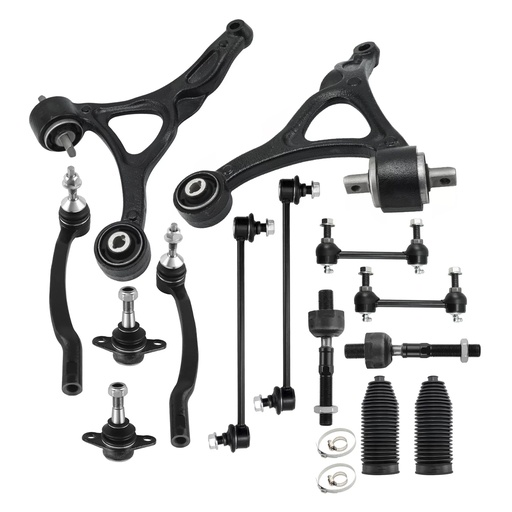 [SS21071] 2003-2014 Volvo XC90 Front Lower Control Arm Suspension Kit With Lower Ball Joints Tie Rods Sway Bar Links Boots 14pcs