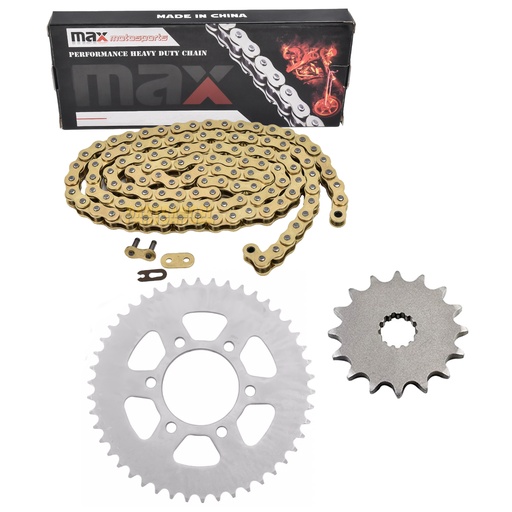 [SP23103-CH-N520-114-GD] 2006-2013 Kawasaki EX650 Ninja 650R Chain and Sprockets Kit Gold